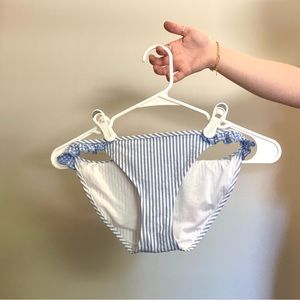 AERIE AMERICAN EAGLE XS Blue and White Stripe Gingham Bikini Bottoms
